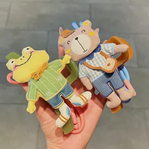 Linda Pinza para el Cabello de Oso y Rana de Dibujos Animados para Mujer Pinza de Tiburón de Peluche de Doble Cara Accesorios para el Cabello de Tela Plástico Hecho a Mano Moda