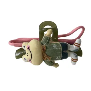 Linda pinza para el pelo con muñeca de peluche garras verdes accesorio de moda para mujer