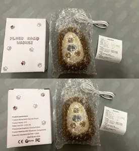 Tragbarer Plüsch-Handwärmer mit digitaler Anzeige, USB wiederaufladbarer süßer Winterwärmer.