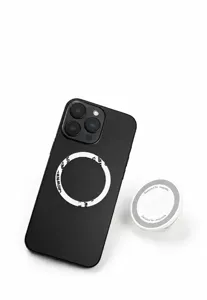 MagSafe magnetic phone grip and collapsible stand with metal ring for all devices.