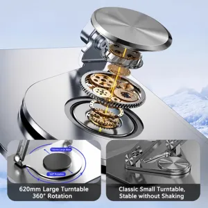 Metal laptop stand rotating foldable desktop computer holder with 360 degree base