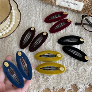 Vintage Samt Haarspange Für Damen Gold Tag BB Clip Koreanischer Stil Seitenhaarnadel Elegante Kopfschmuck Accessoires