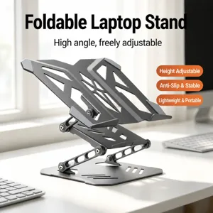 Foldable adjustable laptop stand metal desktop ergonomic riser for office gaming cooling bracket