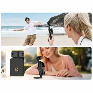 Versatile staffa di montaggio magnetica per fotocamera DJI Pocket 3/4 con doppia filettatura 1/4.