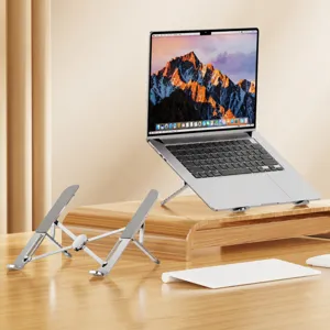 Tragbarer Faltbarer Laptop-Ständer Aluminiumlegierung Verstellbarer Desktop Tablet Halter Ergonomische Hohl Wärmeableitung Schreibtisch Halterung