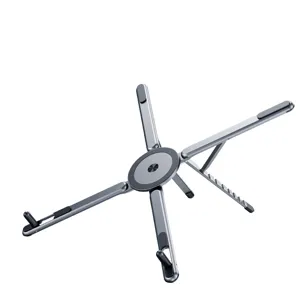 Magnetic aluminum alloy laptop stand desktop folding adjustable cooling holder for tablet phone