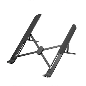 Klappbarer verstellbarer Laptopstaender schwarz tragbarer ergonomischer Halter fuer Tisch
