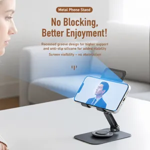 Metall Handyhalterung 360 Grad drehbar faltbarer Desktop Smartphone Ständer für Tisch