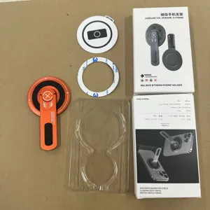 Magsafe Metall magnetischer Ring Handyständer Detailansicht mit Box und Zubehör.