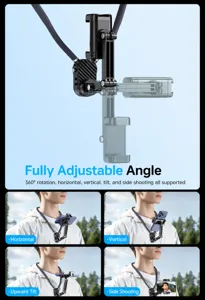 Magnetische Handy-Nackthalterung mit 360-Grad-Drehung für Sport Live-Streaming und Outdoor-Vlogs.