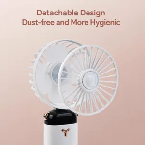 Portable mini fan for cooling baby food, detachable front cover design, desktop cooling fan.