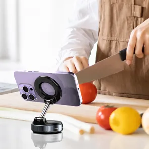 Supporto per telefono magnetico rotante a vuoto per cucina auto, forte supporto a ventosa.