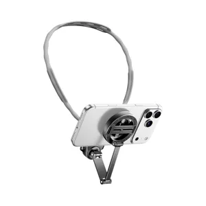 Magnetic neck phone mount for travel and cycling, first-person chest filming anti-shake.