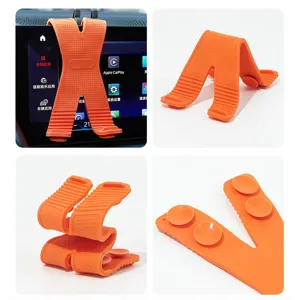 Flexible X-shaped silicone phone holder, foldable desktop and car suction mount bracket.