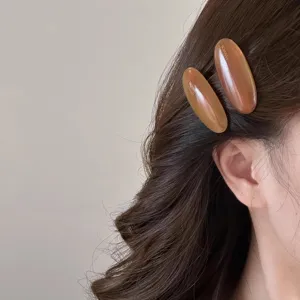 Amber acetate oval hair clip side clip elegant minimalist hair accessories for women.