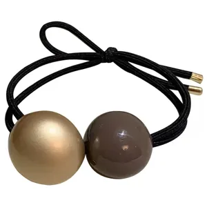 Minimalist double ball hair tie retro chic elastic hair rope for women ponytail styling