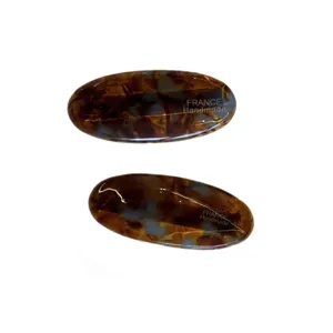 Acetate oval hair clip for women, vintage tortoiseshell side clip and cute bangs hairpin.