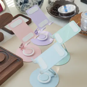 Macaron 360-Grad drehbarer klappbarer Metall Tisch Handy Ständer Halter mit Silikon Pads