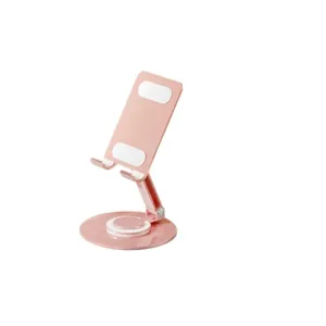 Rosa 360 Grad drehbarer klappbarer Metall Desktop Handyhalter für Büro und Zuhause.