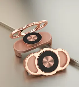 Roségold doppelter Ring Handyständer Detail, tragbarer Ständer für Live-Übertragung.