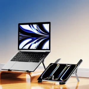 Klappbarer Laptop- und Tablet-Ständer aus Aluminium, ergonomischer Halter für 17 Zoll.
