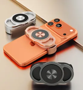 Metall Doppelring Handyhalter Ständer Tragbare Tischhalterung für Live-Streaming