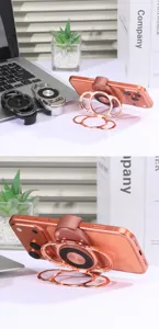 Doppelter Ring Handyhalterung tragbarer Ständer für Live-Streaming Schreibtisch.