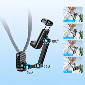 Magnetische Nacken-Handyhalterung, 360-Grad-Drehung und klappbar für Sport-Live-Streaming.