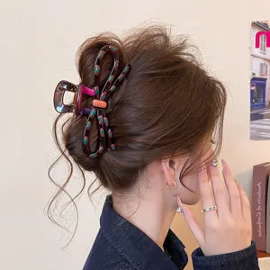 Pinza per Capelli a Fiocco Stile Coreano per Donna Orecchini a Pois Pince a Griffe Grandi Fermagli Capelli Accessori