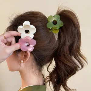 Pinza per Capelli a Fiore per Donna Stile Coreano Molla per Capelli Clip per Mezza Acconciatura Coda Alta Moda Quotidiana