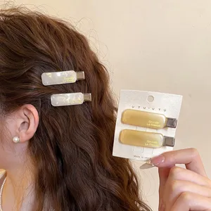 Mode Acetat Haarklammern Für Damen Marmor Textur Entenschnabel Clip Elegante Seitenhaarnadel Buchstaben Druck Haarschmuck