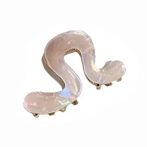 Perlmutt Acetat Haarklammer mit unregelmäßigem Wellendesign, elegante Haarklammer für Damen.