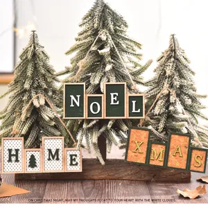 Christmas wooden letter hanging pendant set holiday tree decor home ornament sign