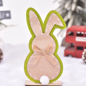 Paashaas houten decoratie Scandinavische stijl schattige tafelornament voor thuisdecoratie