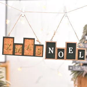 Christmas wooden letter hanging sign XMAS NOEL pendant for holiday tree holiday decoration