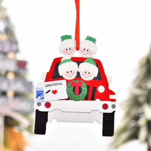 Wooden Christmas tree hanging ornament car decoration cute family holiday gift item