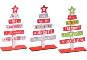 Wooden Christmas tree table decoration set DIY mini Xmas tree festive desktop decor