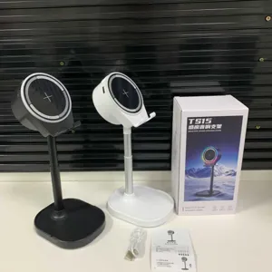 TS15 Supporto per Telefono Cassa Bluetooth Audio Induttivo con Luce RGB Girevole
