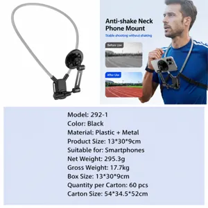 Magnetic neck phone mount action camera bracket anti shake strap for outdoor live streaming