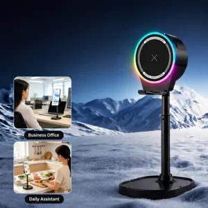 Supporto Multifunzionale per Telefono Altoparlante Bluetooth Supporto da Scrivania Con Luce RGB Audio Wireless Rotante Per Telefono