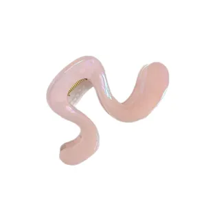 Molla Per Capelli Rosa Jelly Brillante Iridescente Minimalista Accessori Per Le Donne