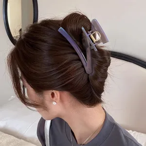 Pince à Cheveux en Acrylique Unique en Forme de Z pour Femmes Dégradé Haut de Gamme à Paillettes Grande Pince Requin Accessoires Coiffure