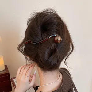 Chic brown twist hair claw clip for women, elegant bun maker hair styling accessory new.