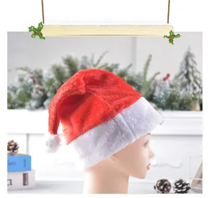 Plüsch Weihnachtshut Rot Weiß Nikolausmütze Festliche Party Kopfbedeckung Kostüm Zubehör