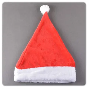 Plüsch Weihnachtsmütze Detail, rot-weißes Party Kostüm Zubehör für Kinder und Erwachsene.