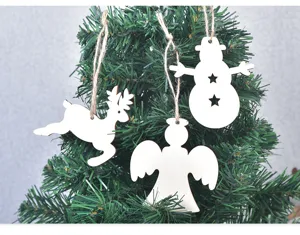 Weihnachten Holz hängende Ornamente Hirsch Schneemann Engel Formen Weihnachtsbaum