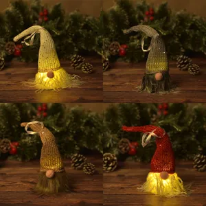 LED Lumineux Sans Visage Lutin Rudolph Décoration Suspendue d'Arbre de Noël Veilleuse