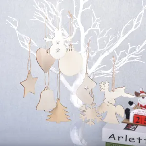 Weihnachten Holz Hängeoramente DIY Baum Anhänger Weihnachtsdeko Geschenk Set 10 Stk