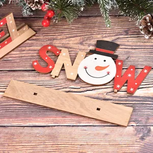 Noel bois DIY lettre ornament SNOW de bureau decoration de vacances artisanat de fete
