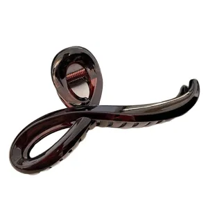 Schokobraune Haarklammer Stilvoller Haargreifer Rutschfeste Haaccessoires fuer Damen